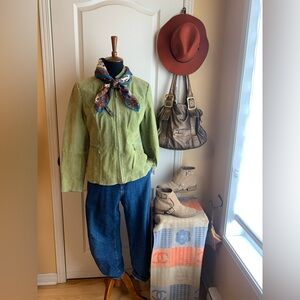 Guillaume leather /suede moto style jacket coat